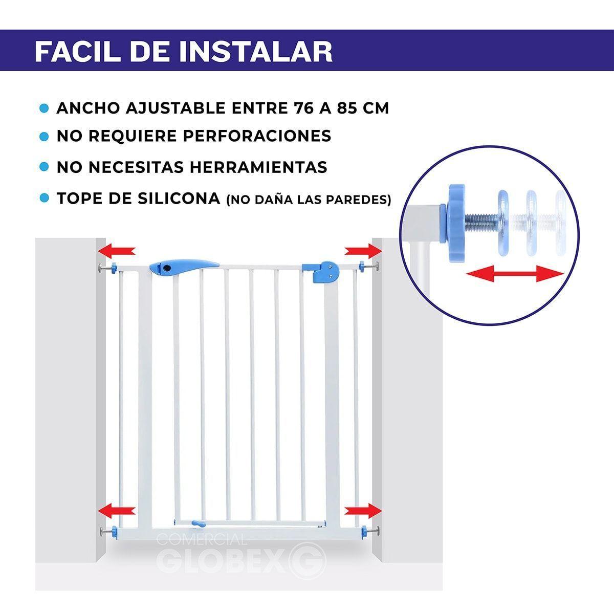 Reja Seguridad Bebe Mascotas 75 85 Cm Extension 30cm Ancho-4