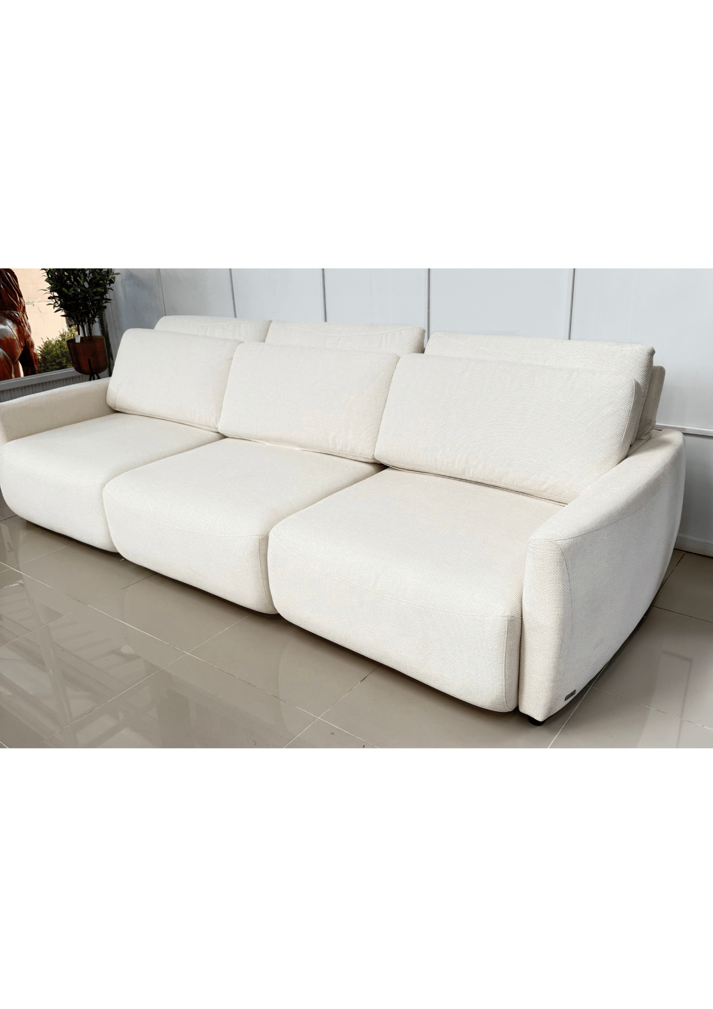 Sofa 5 6 cuerpos Extensible Leeds Sofa vanguardista curvo tela texturizada-3