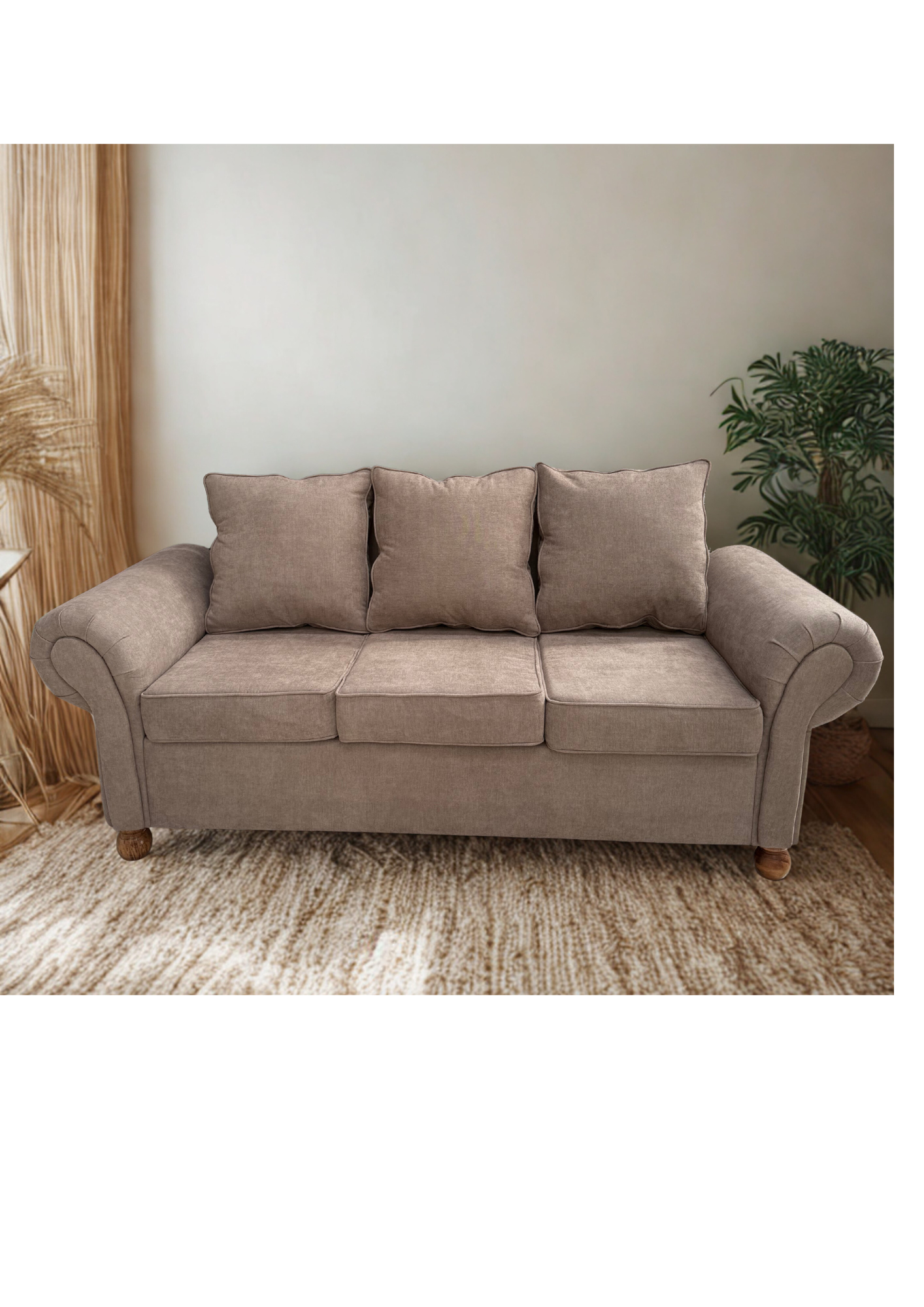 Sofá 3 cuerpos Pamela, brazos curvos, espalda alta | diseño y confort-3