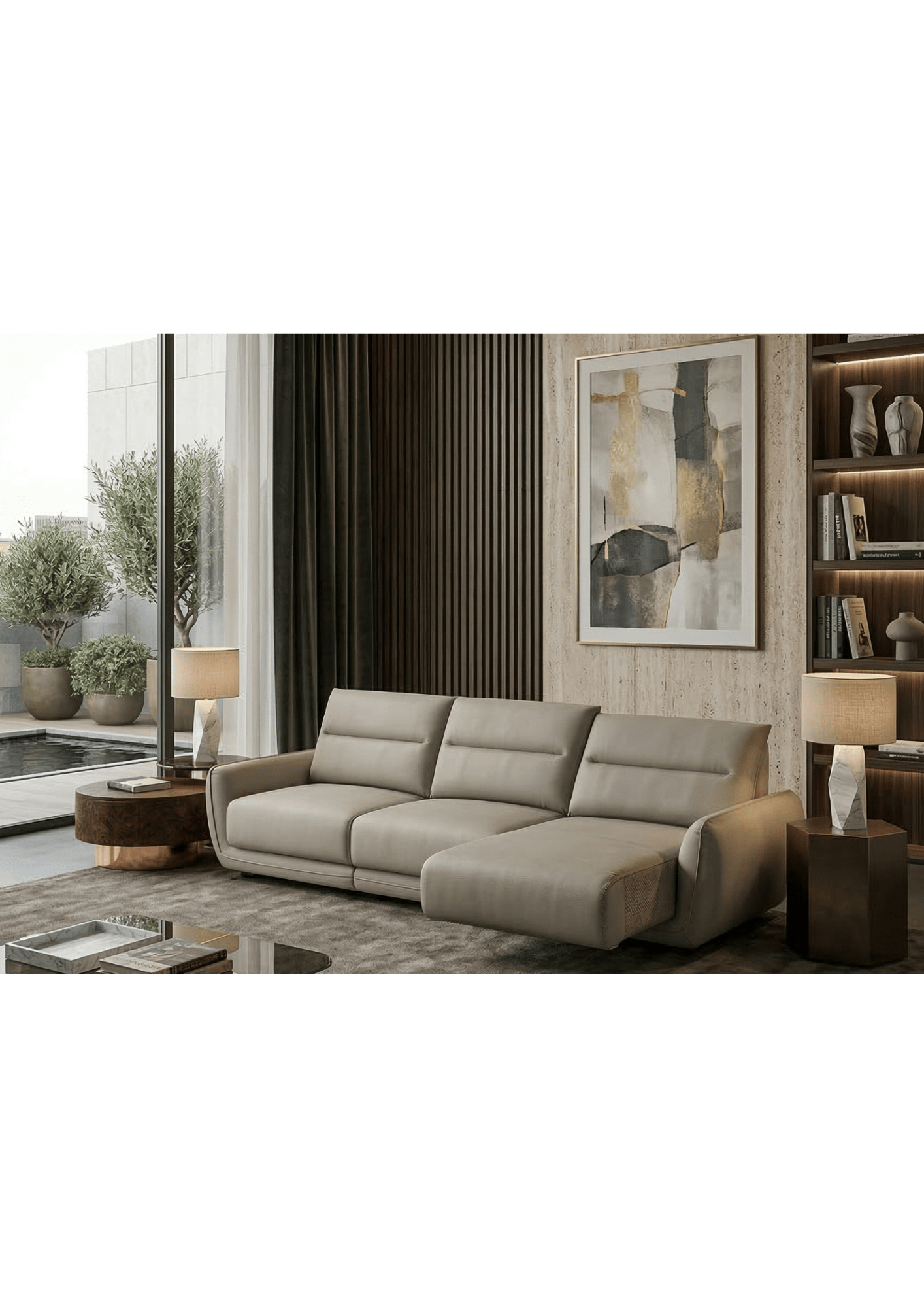 Sofa Ecocuero Kyoto 5 6 cuerpos 3 modulos extensibles y reclinable-3