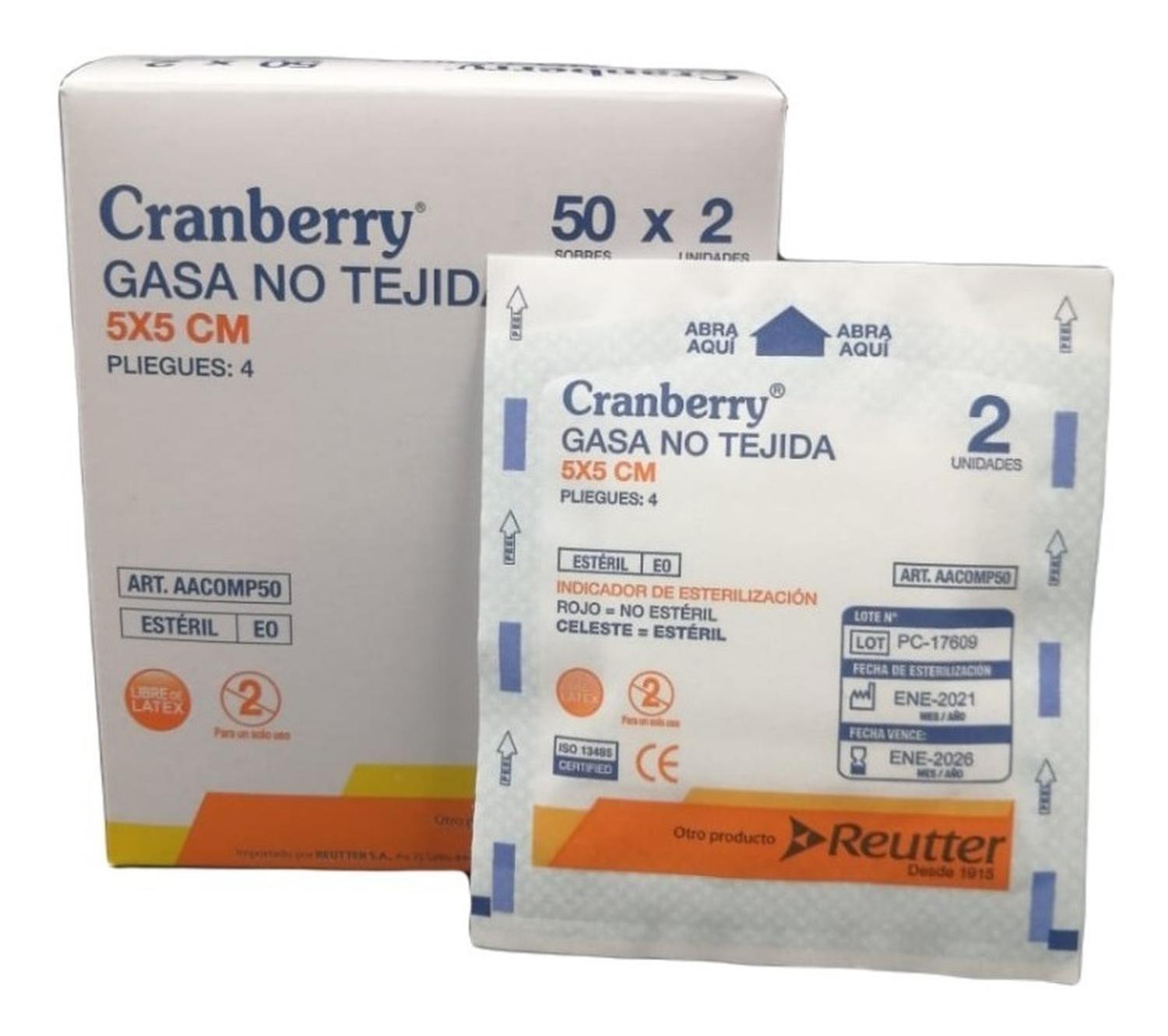 Gasa Estéril 5x5- Caja 50 Unidades Cranberry-electromedicin-1