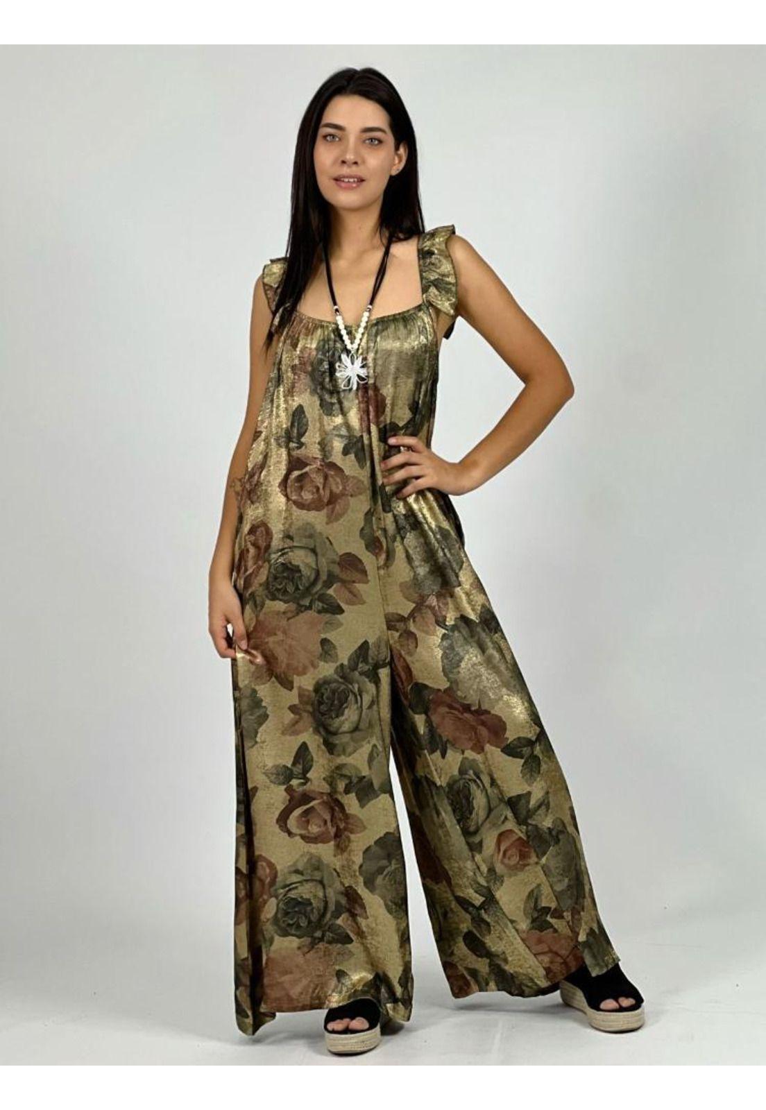 Enterito Viscosa Dorado con Flores Burdeo Enigmática Boutique-0