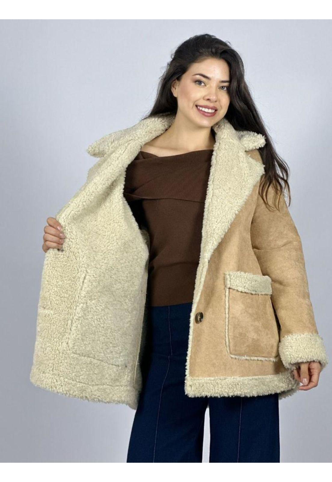 Abrigo Gamuza Italiano Achiporrado 2 Botones-2