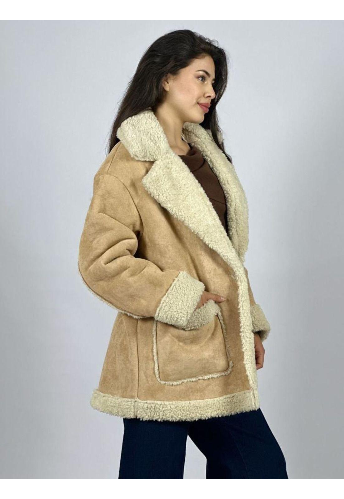 Abrigo Gamuza Italiano Achiporrado 2 Botones-3