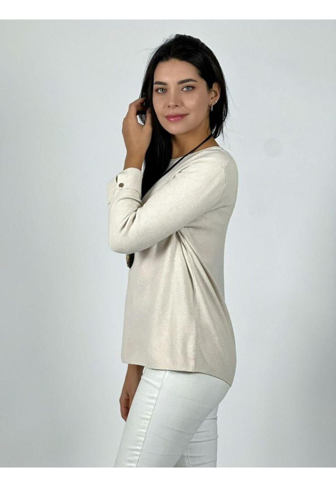 Sweater de lana mangas dobles y botones-3