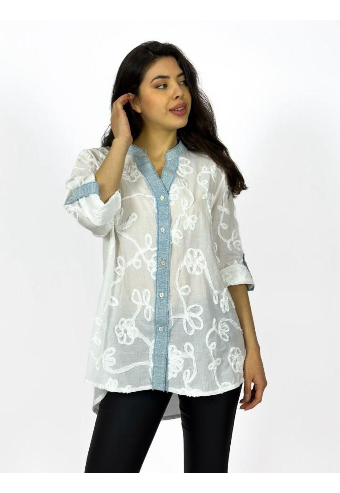 Blusa Viscosa Bordado Flores-2