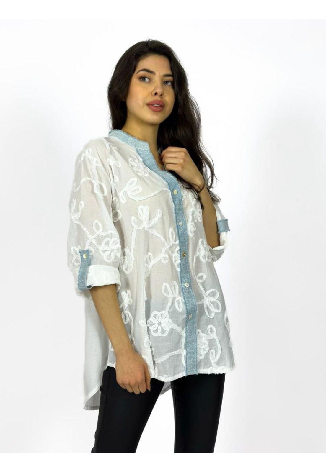Blusa Viscosa Bordado Flores-3