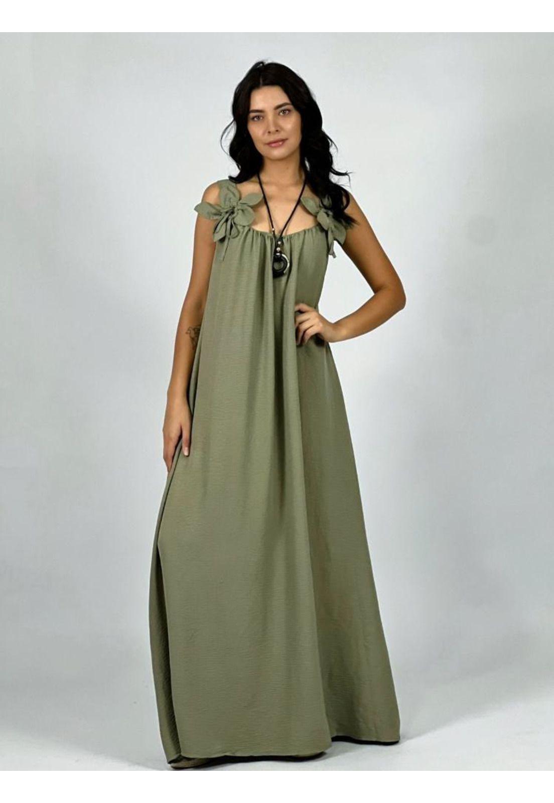 Vestido Crepé Con Flores-0