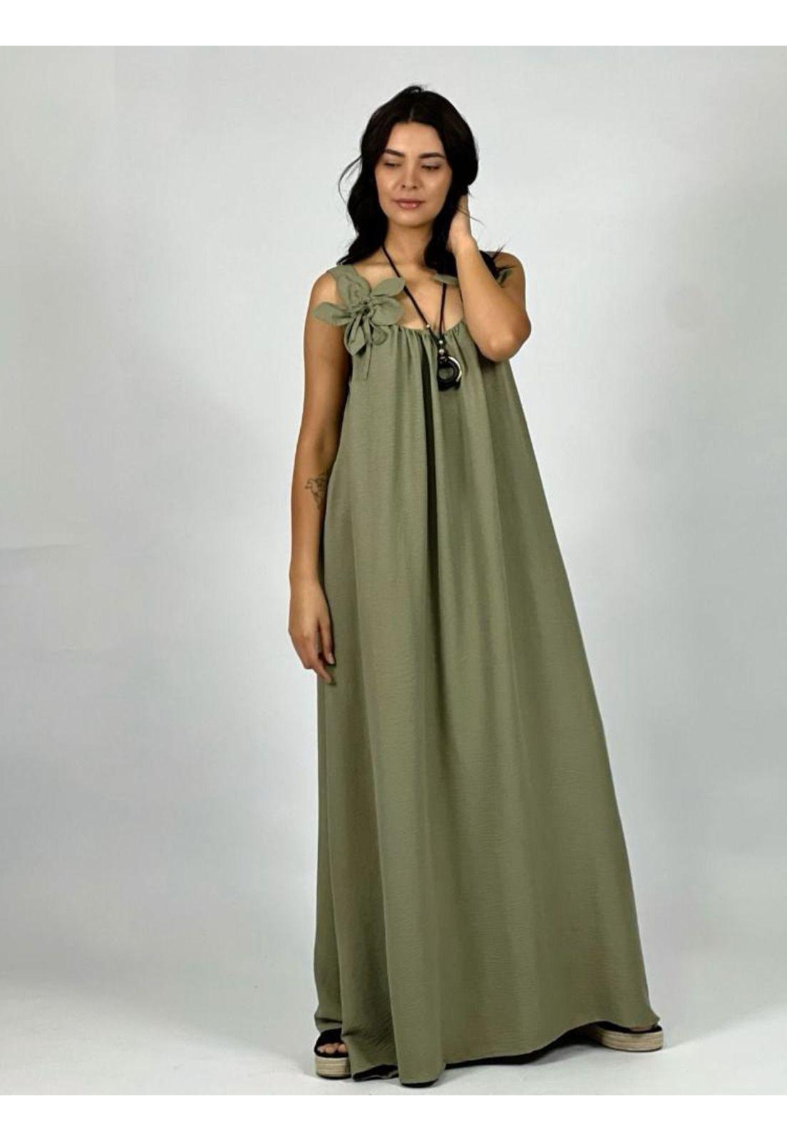 Vestido Crepé Con Flores-1