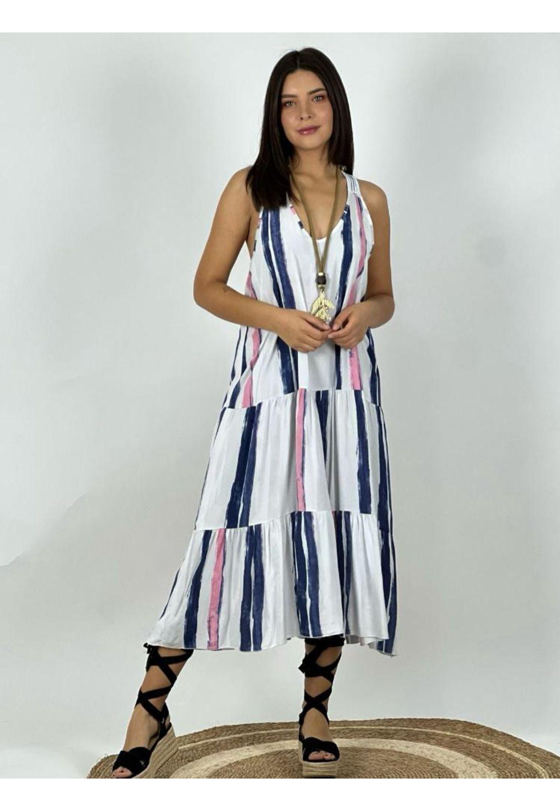 Vestido Italiano Cruzado Atrás Blanco-0