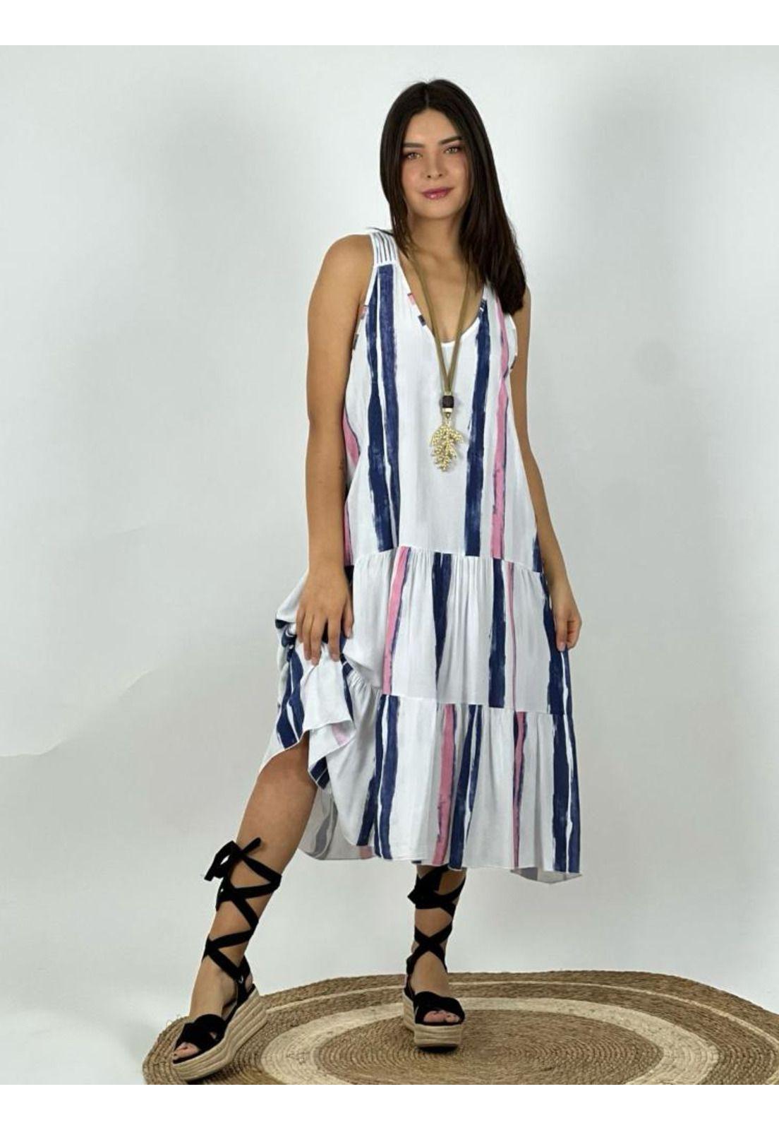 Vestido Italiano Cruzado Atrás Blanco-2