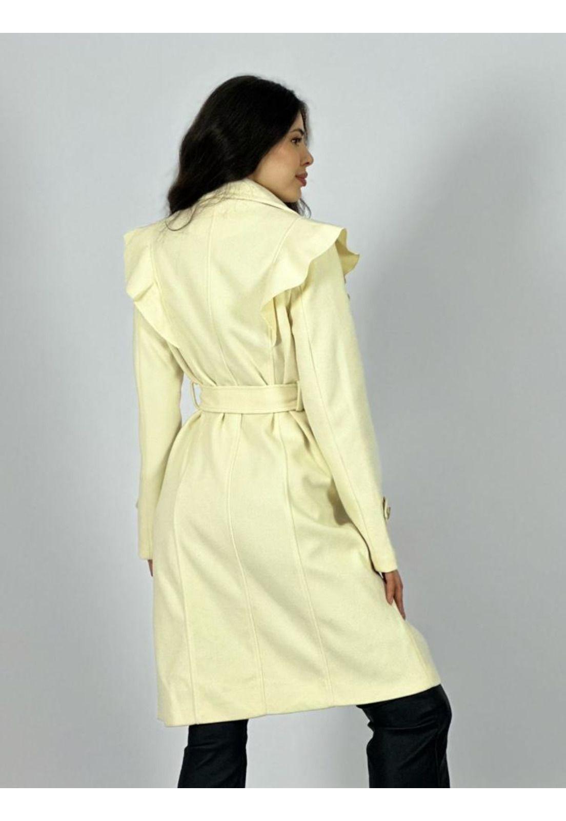 Abrigo Largo de Paño Vuelo en Hombros-2