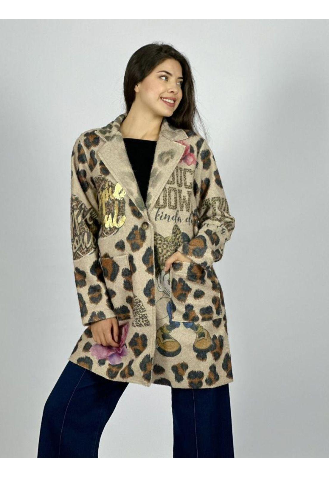 Abrigo Lana Italiano Print Minnie-1