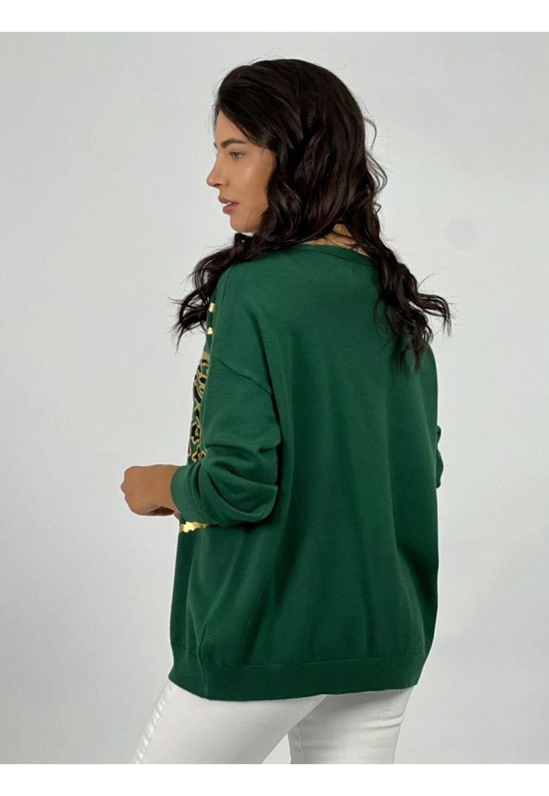 Sweater Spandex Diseño Print con Dorado-2