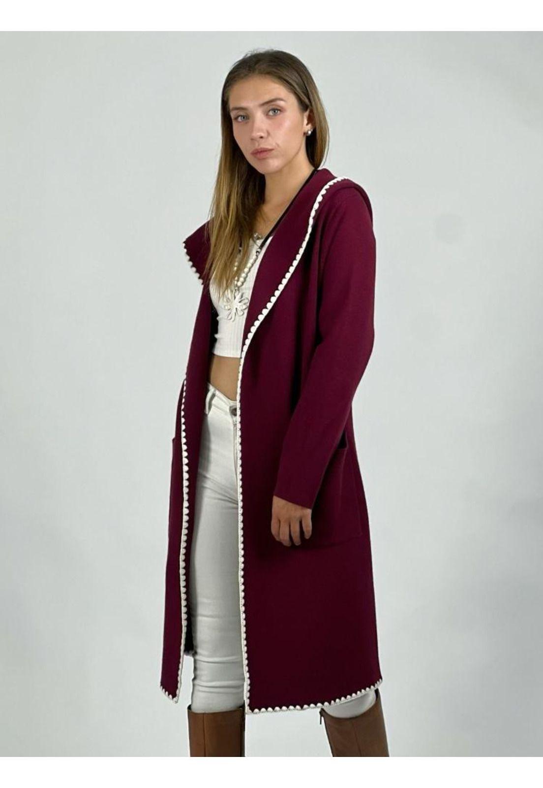 Cardigan De Lana Bordada con Capucha-0