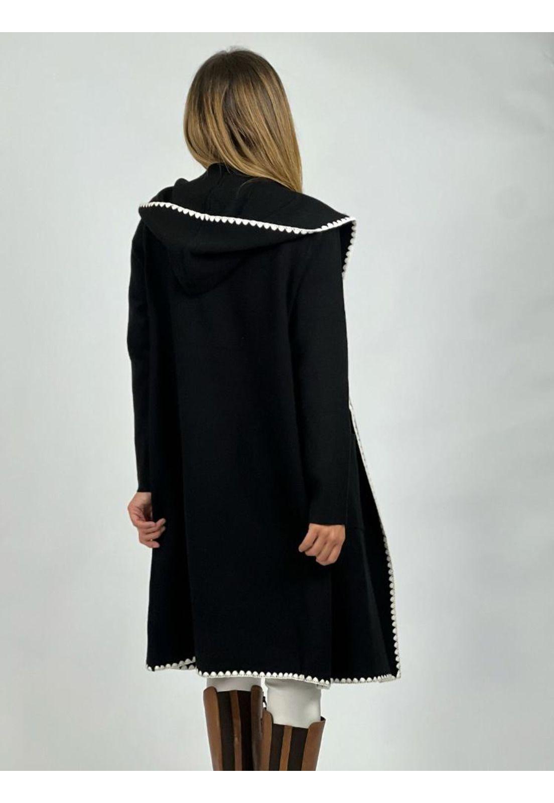 Cardigan De Lana Bordada con Capucha-2