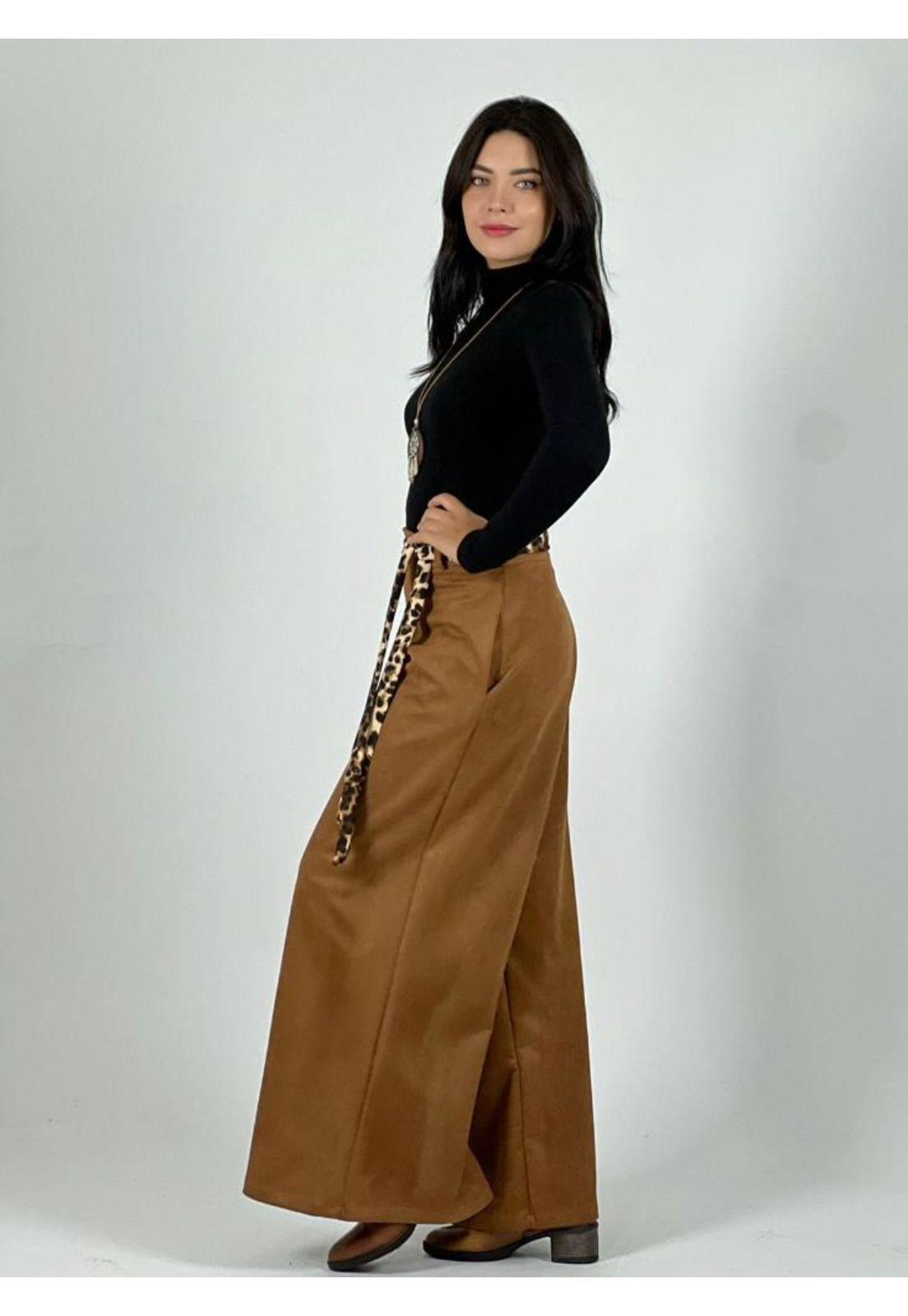 Pantalón Gamuza con Cinturon Print-2