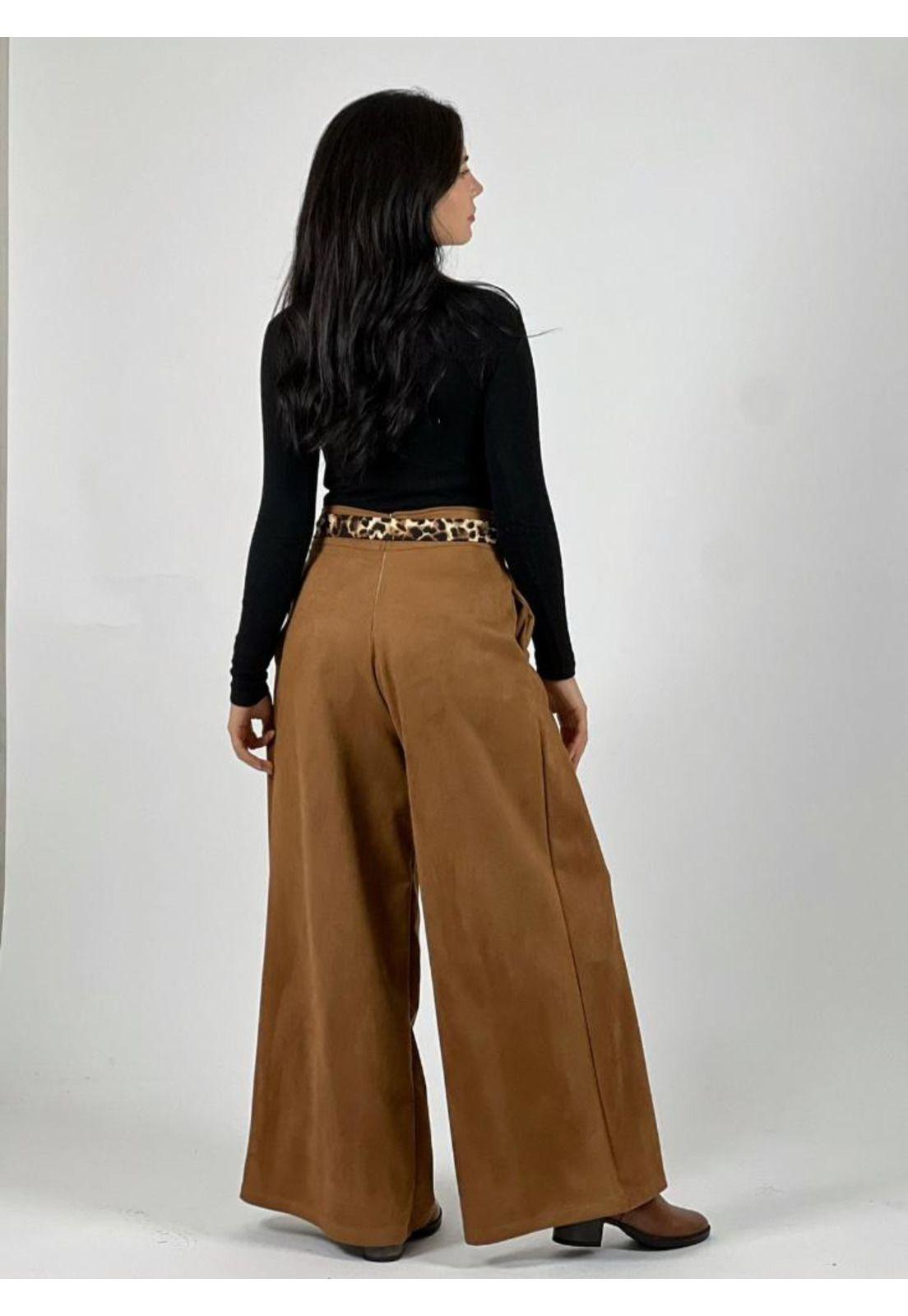 Pantalón Gamuza con Cinturon Print-3