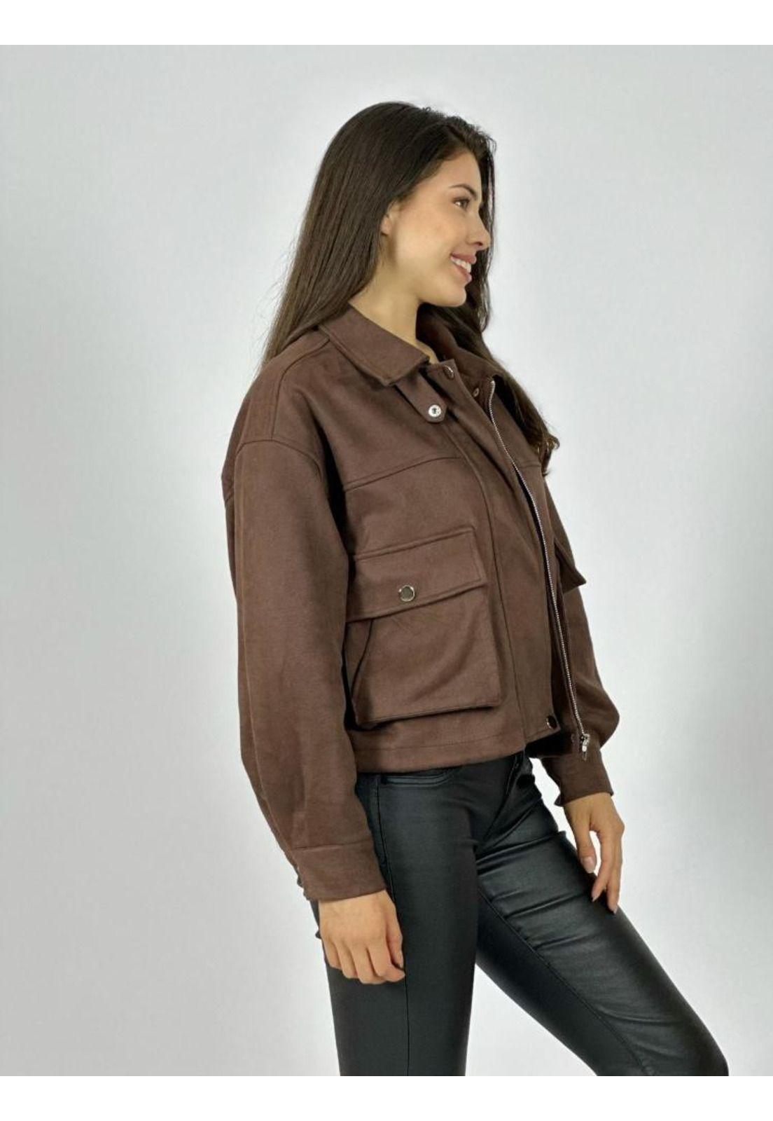 Chaqueta Gamuza Forrada Bolsillos Cargo-2