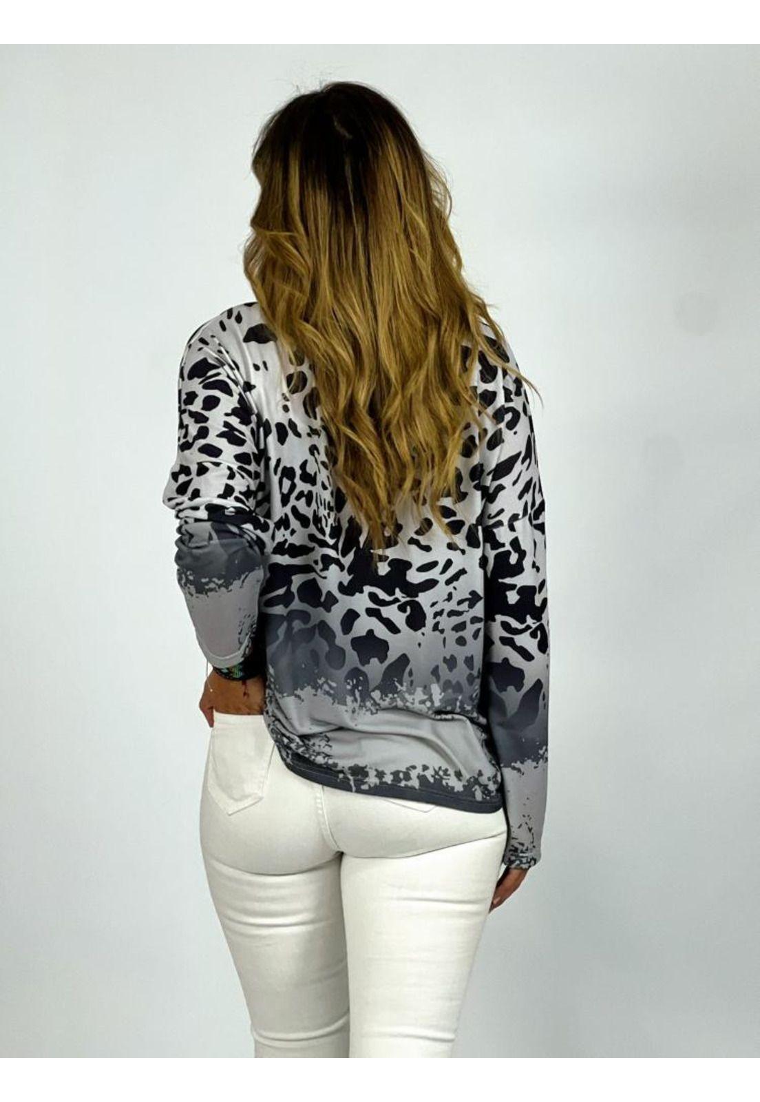 Polera Algodón Flor Print Dorada-2