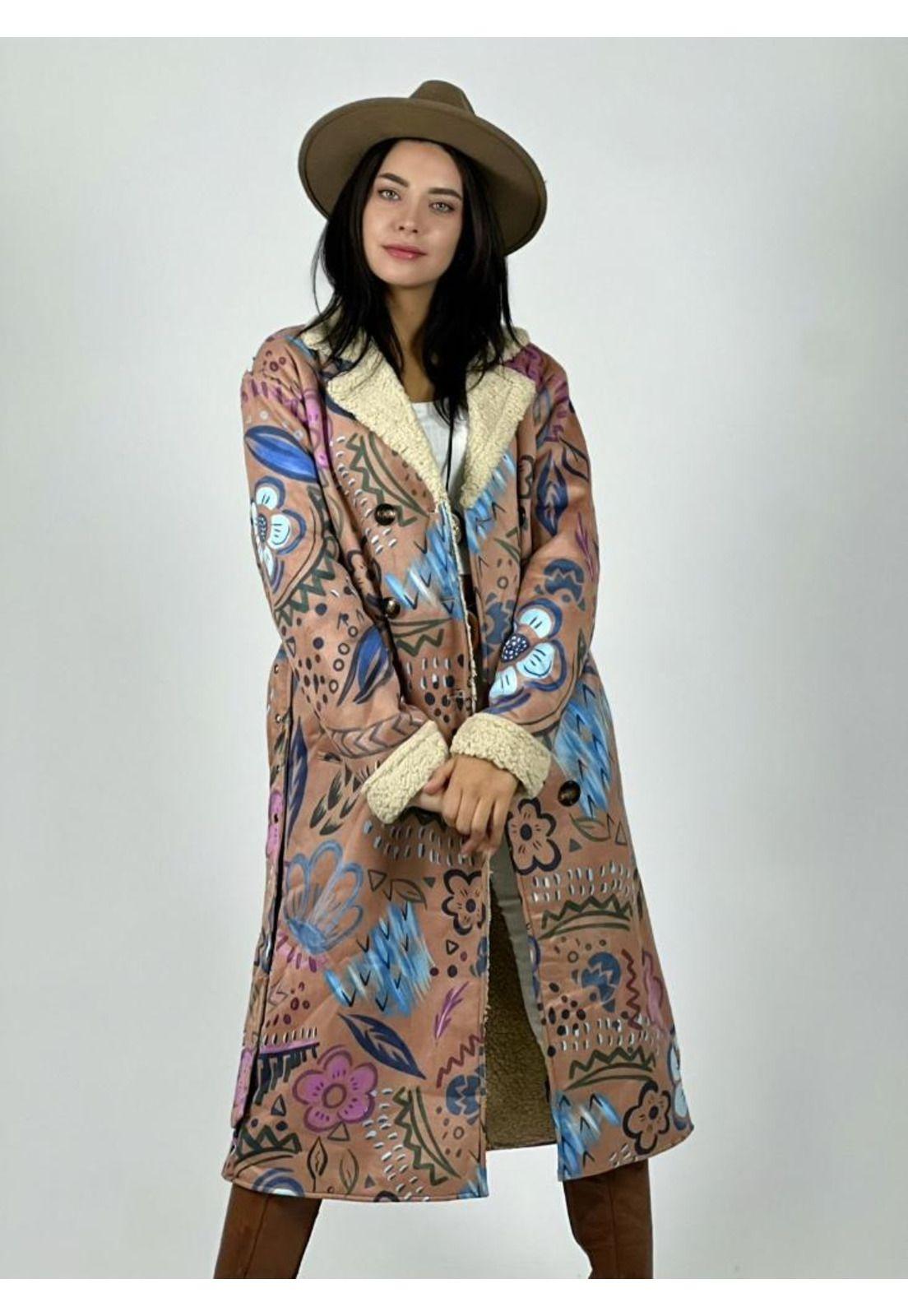 Abrigo Estilo Italiano Diseño Flores-2