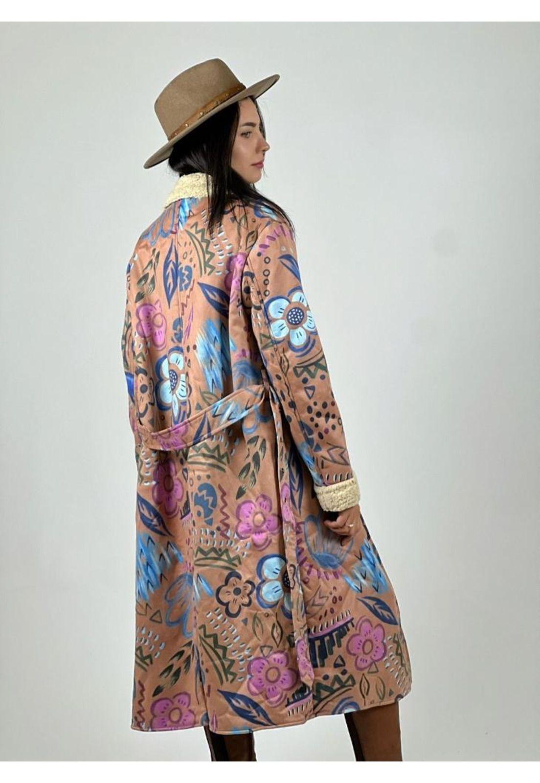 Abrigo Estilo Italiano Diseño Flores-3