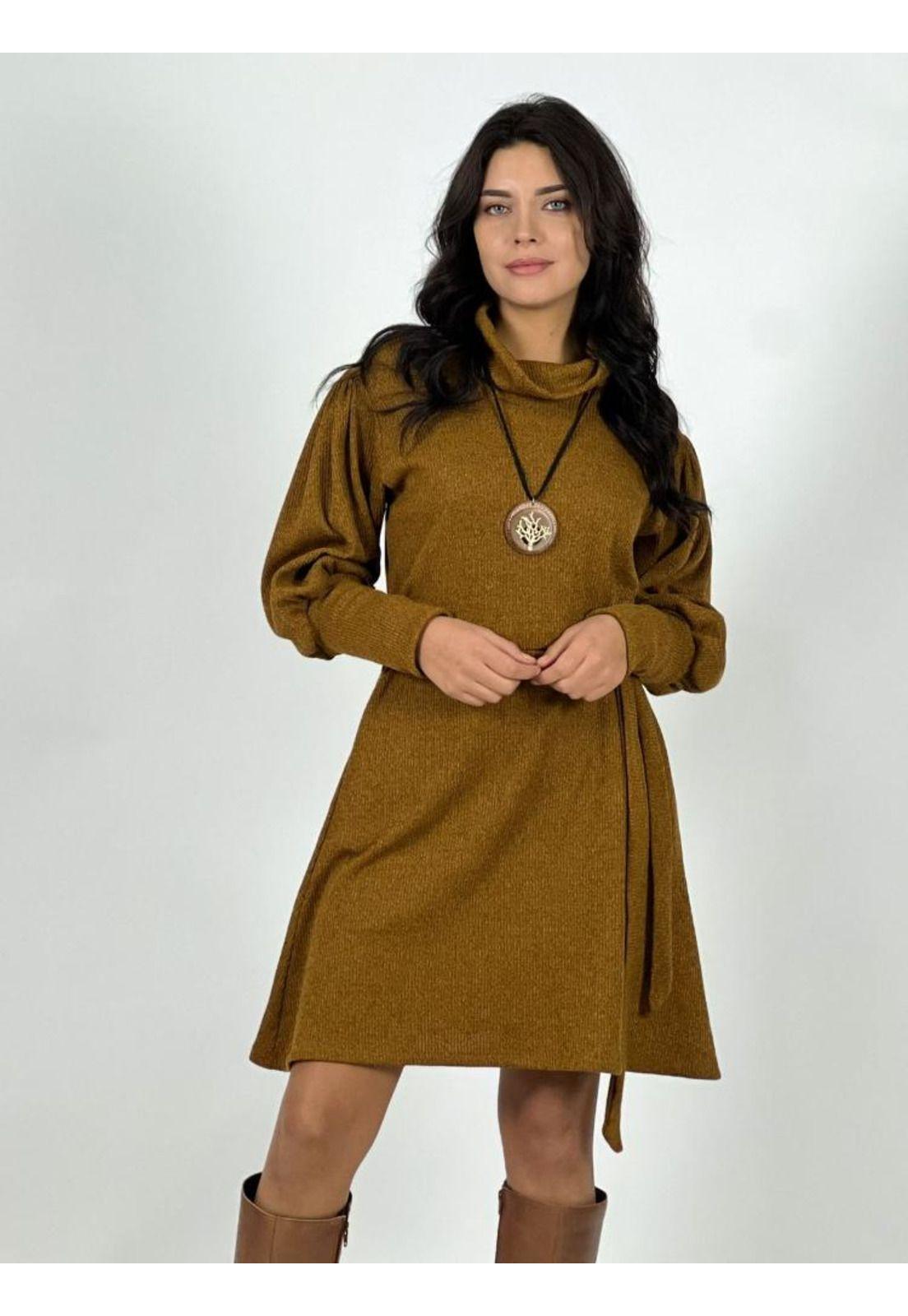 Vestido Lanilla Cuello Tortuga-3
