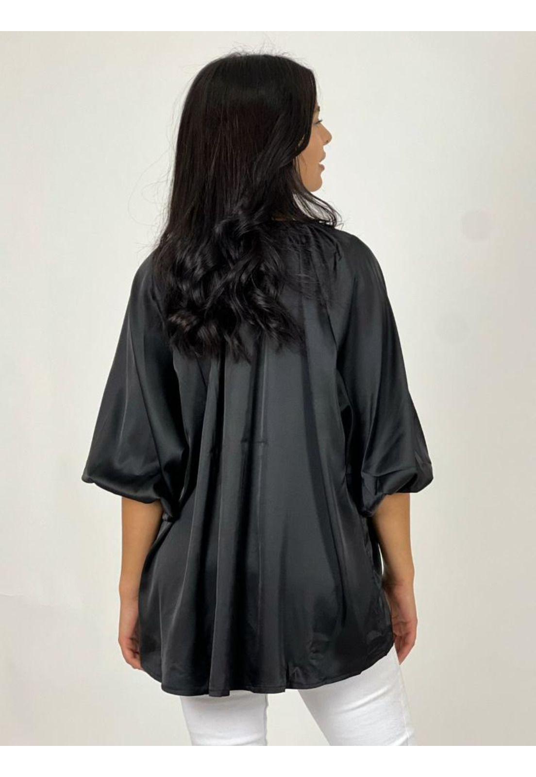 Blusa Satin Cuello V-2