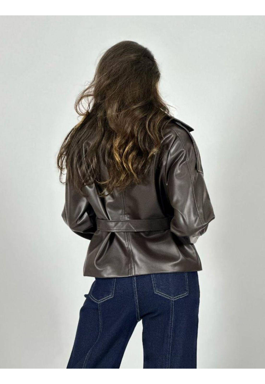 Chaqueta Ecocuero con Cinturón-3