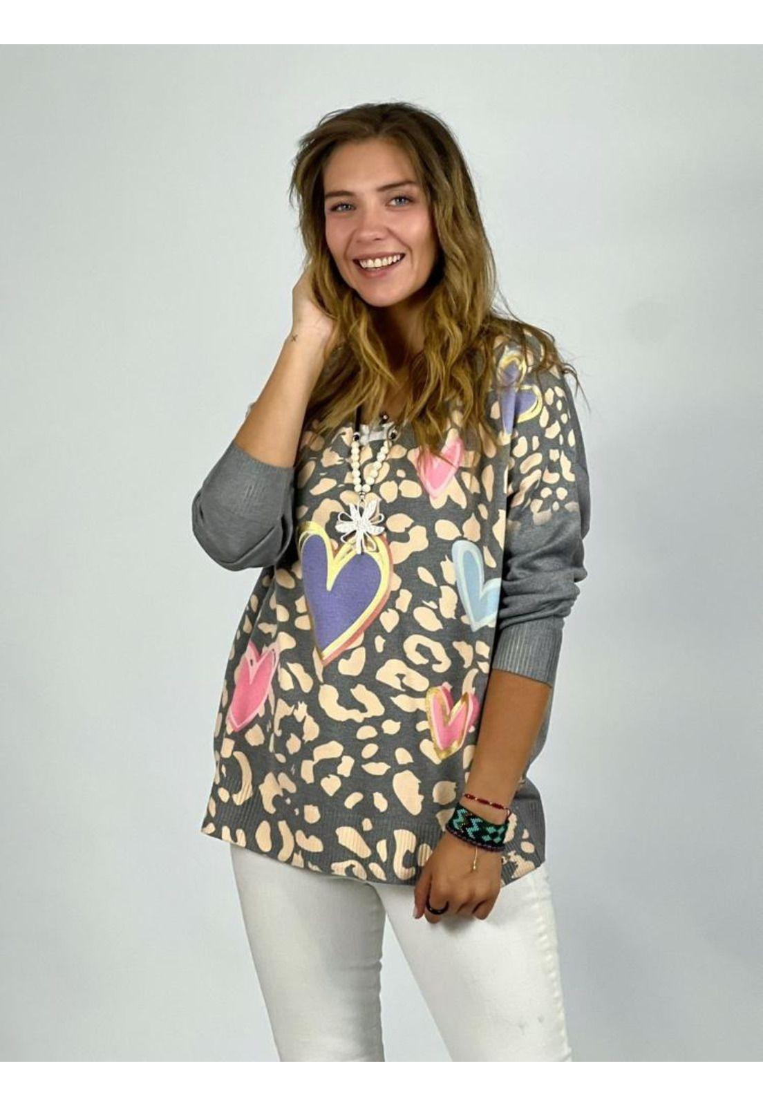 Sweater Spandex Corazones y Manchas-1