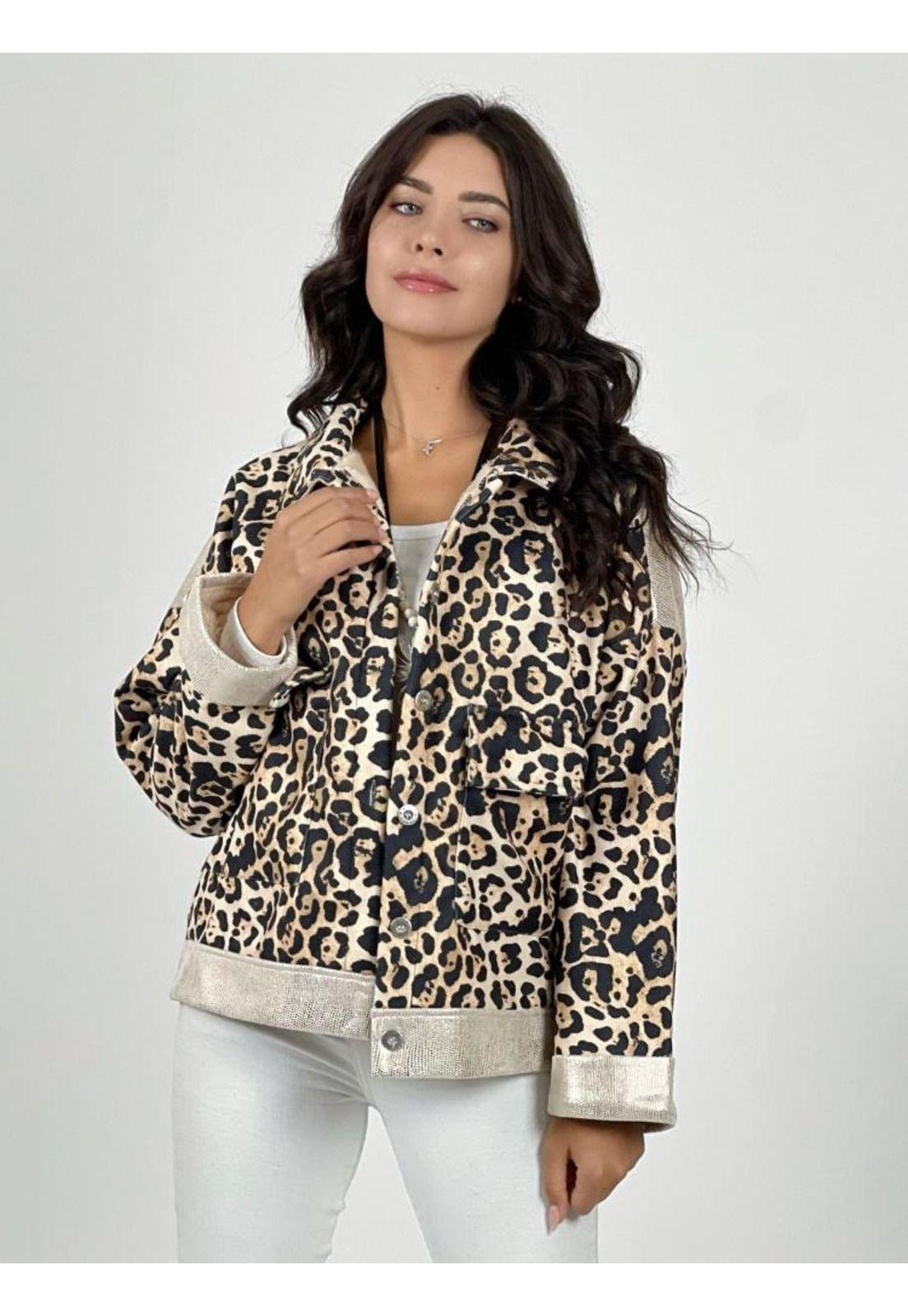 Chaqueta Cotele Print Brillos en Hombros-1