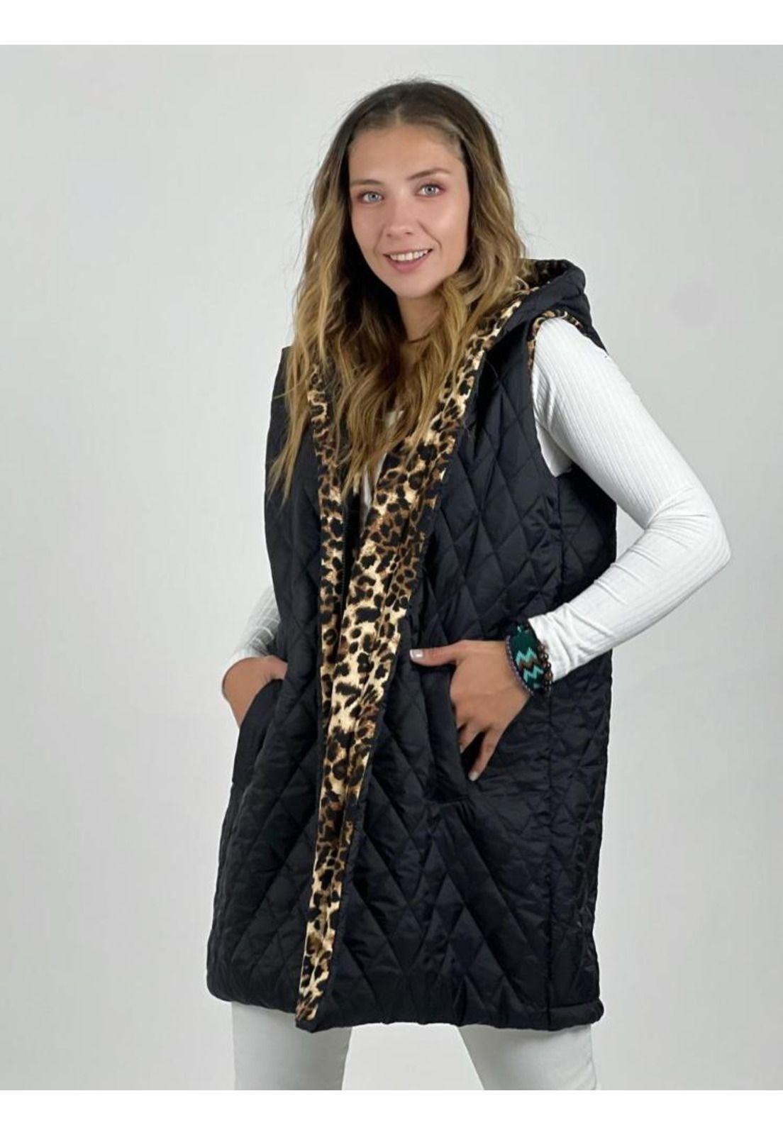 Chaqueta Sin Mangas Forrada Print-0