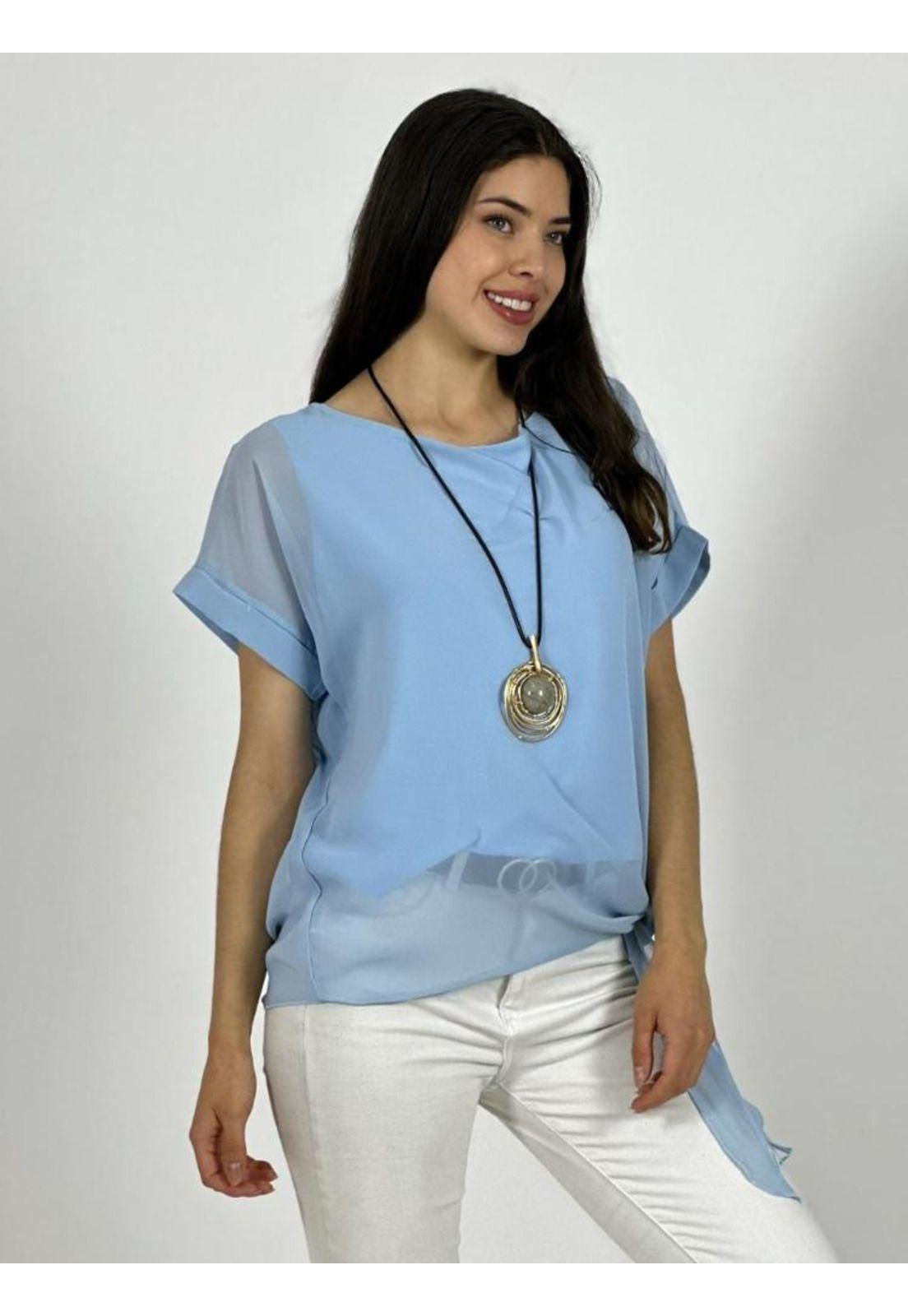 Blusa con Gaza Forrada Anudada-2