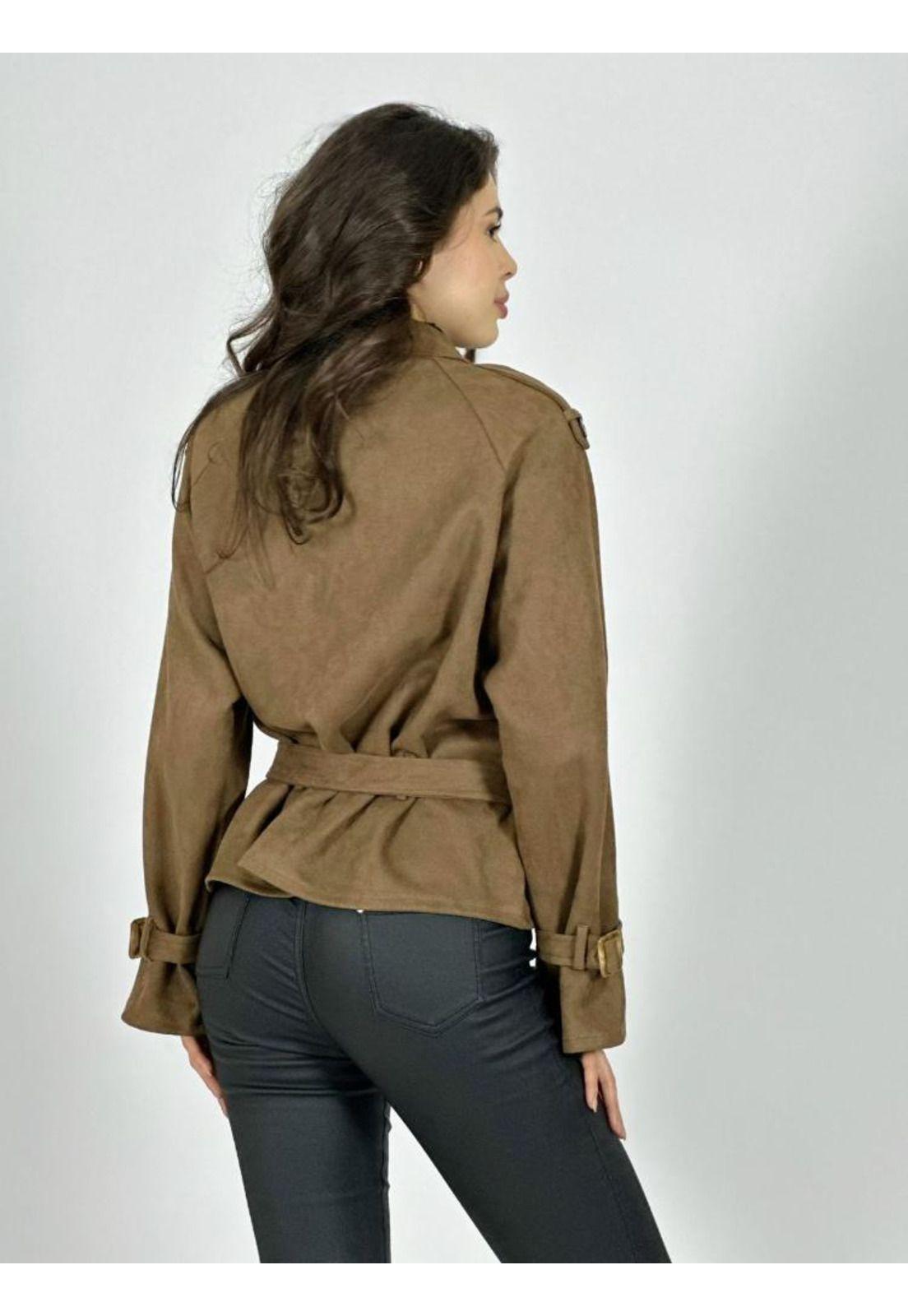 Chaqueta Gamuza 4 Botones con Cinturón-2