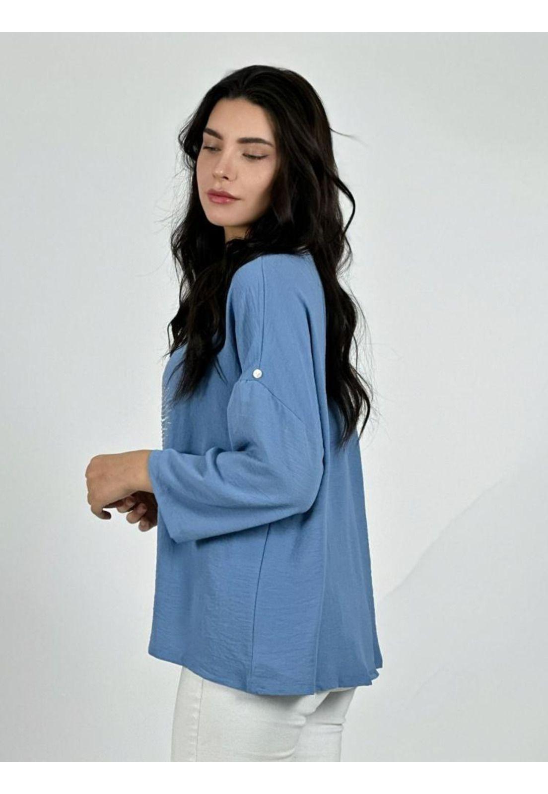 Polera Lino Corazon Print Con Brillos-2