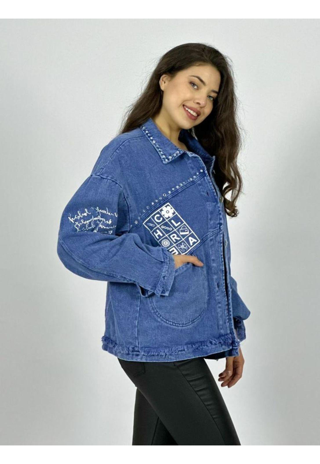 Chaqueta Mezclilla Tachas y Letras-2