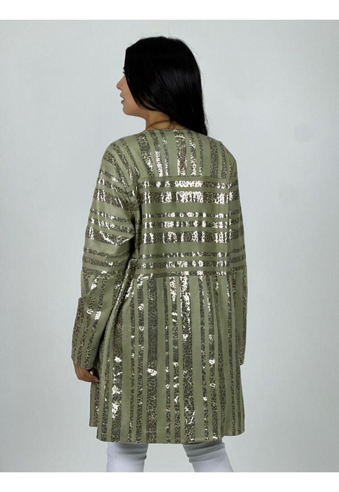 Chaqueta Gamuza Líneas Brillantes-2