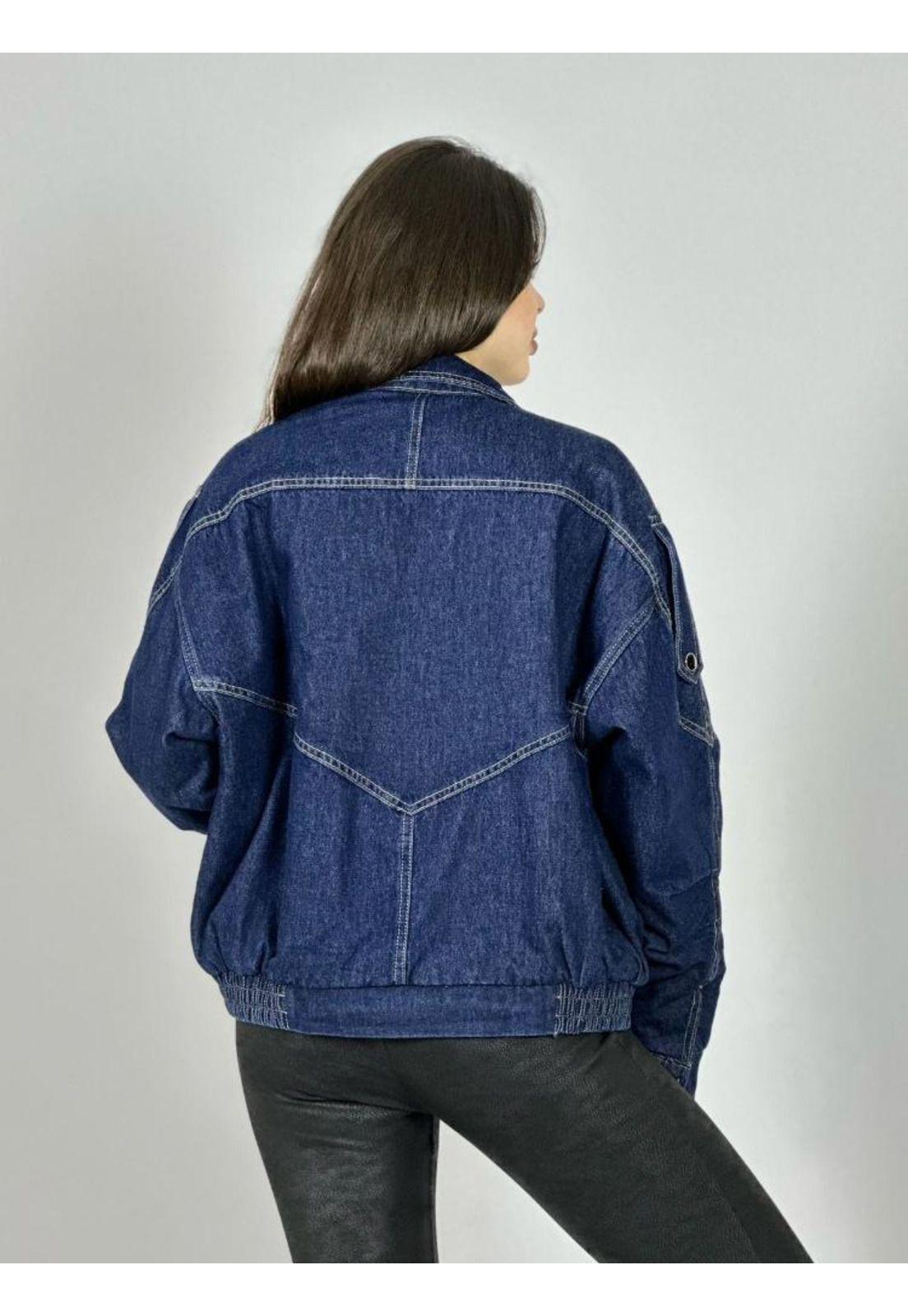 Chaqueta de Mezclilla Aviadora Acolchada-3