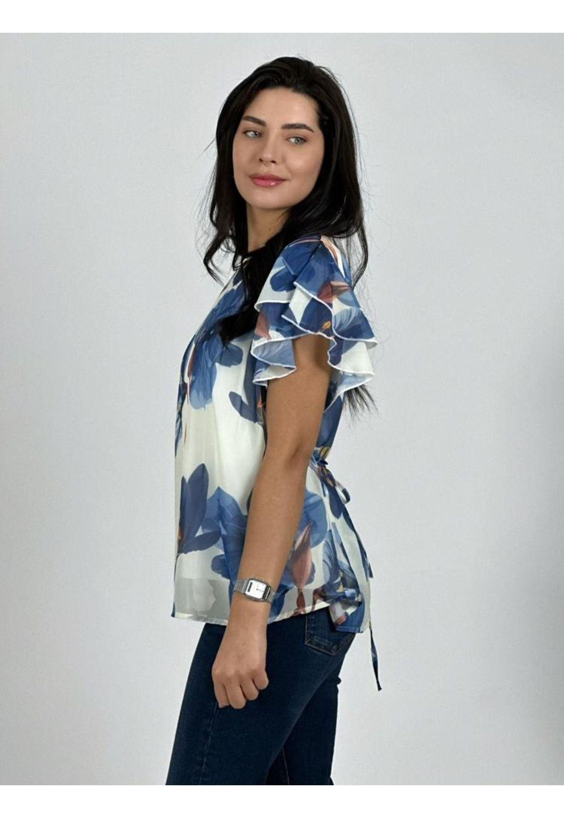 Blusa con Amarra Lirios Estampados-2