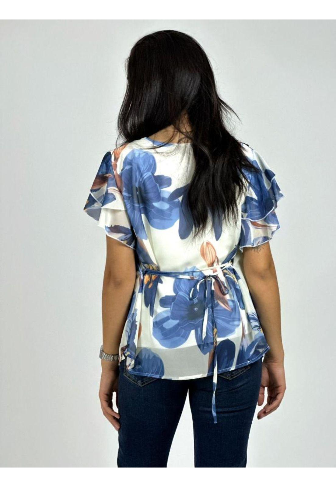 Blusa con Amarra Lirios Estampados-3