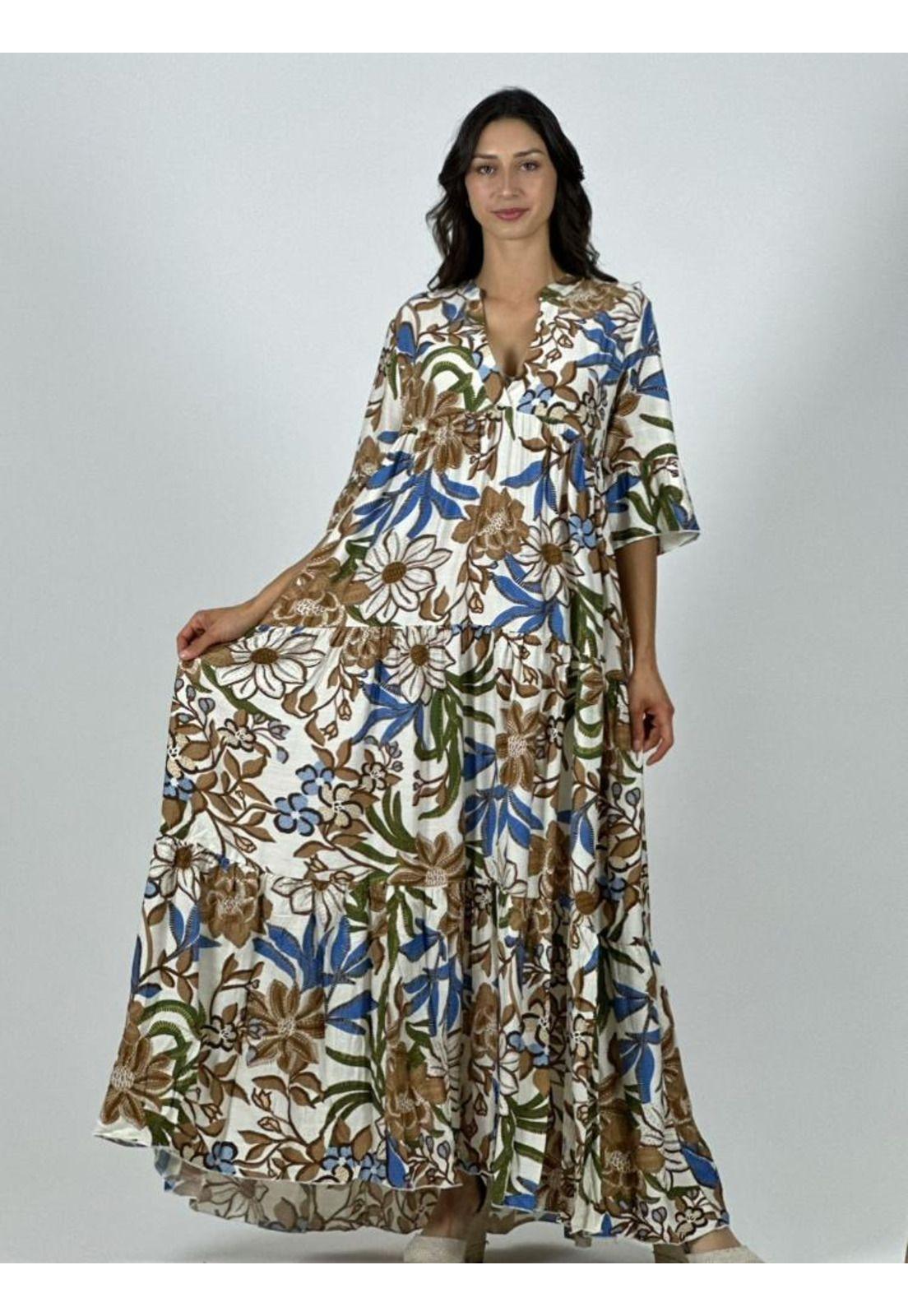 Vestido Viscosa Italiana Floreado-2