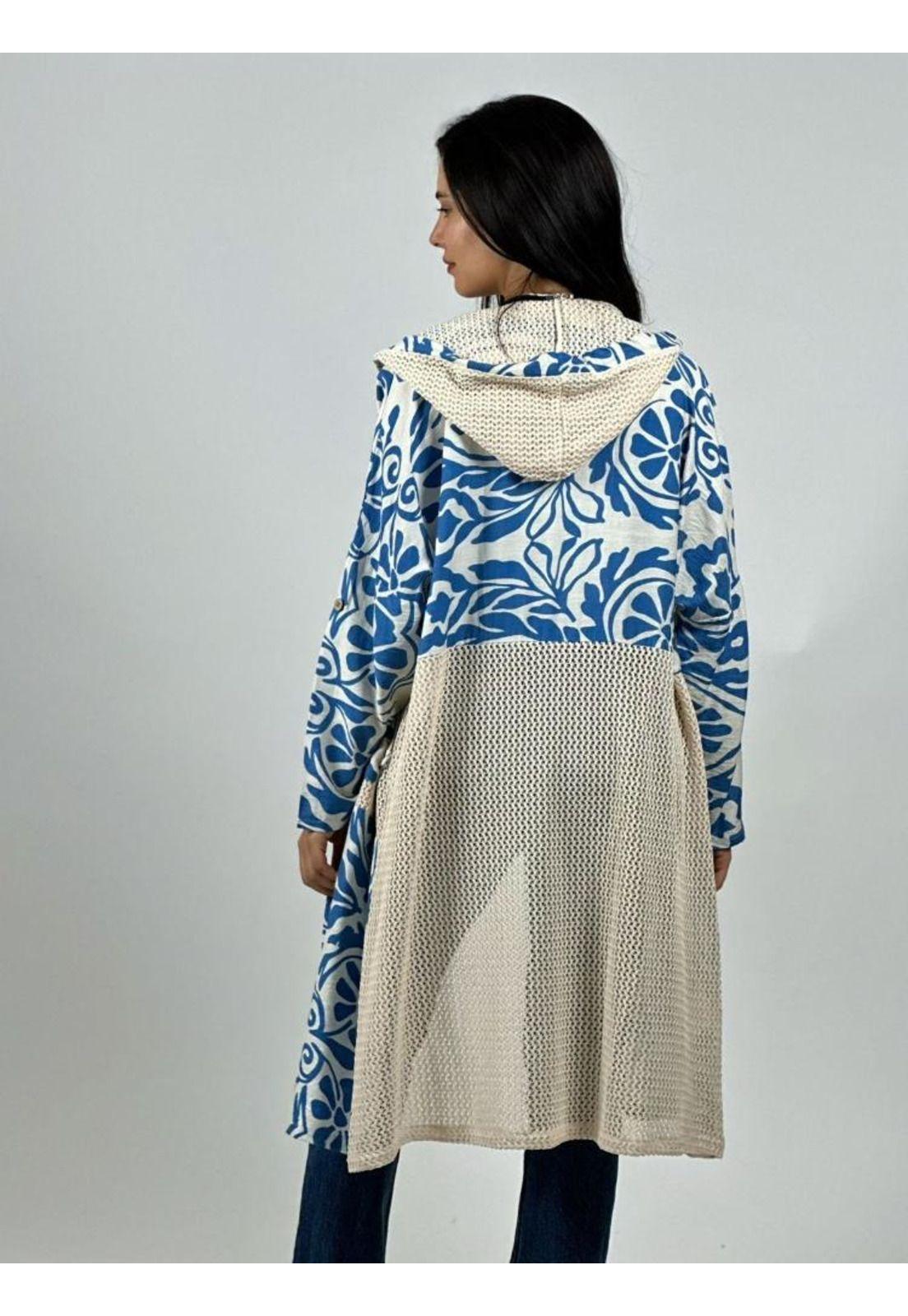 Tapado Lino Tejido con Estampado Hojas-2