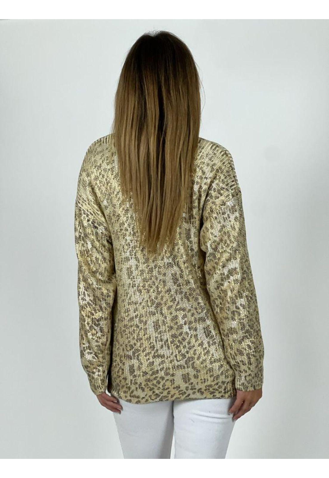 Sweater de Hilo Estampado Print con Brillos-3