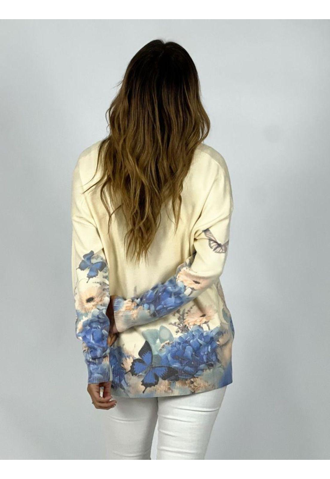 Sweater Spandex Flores y Mariposas-2