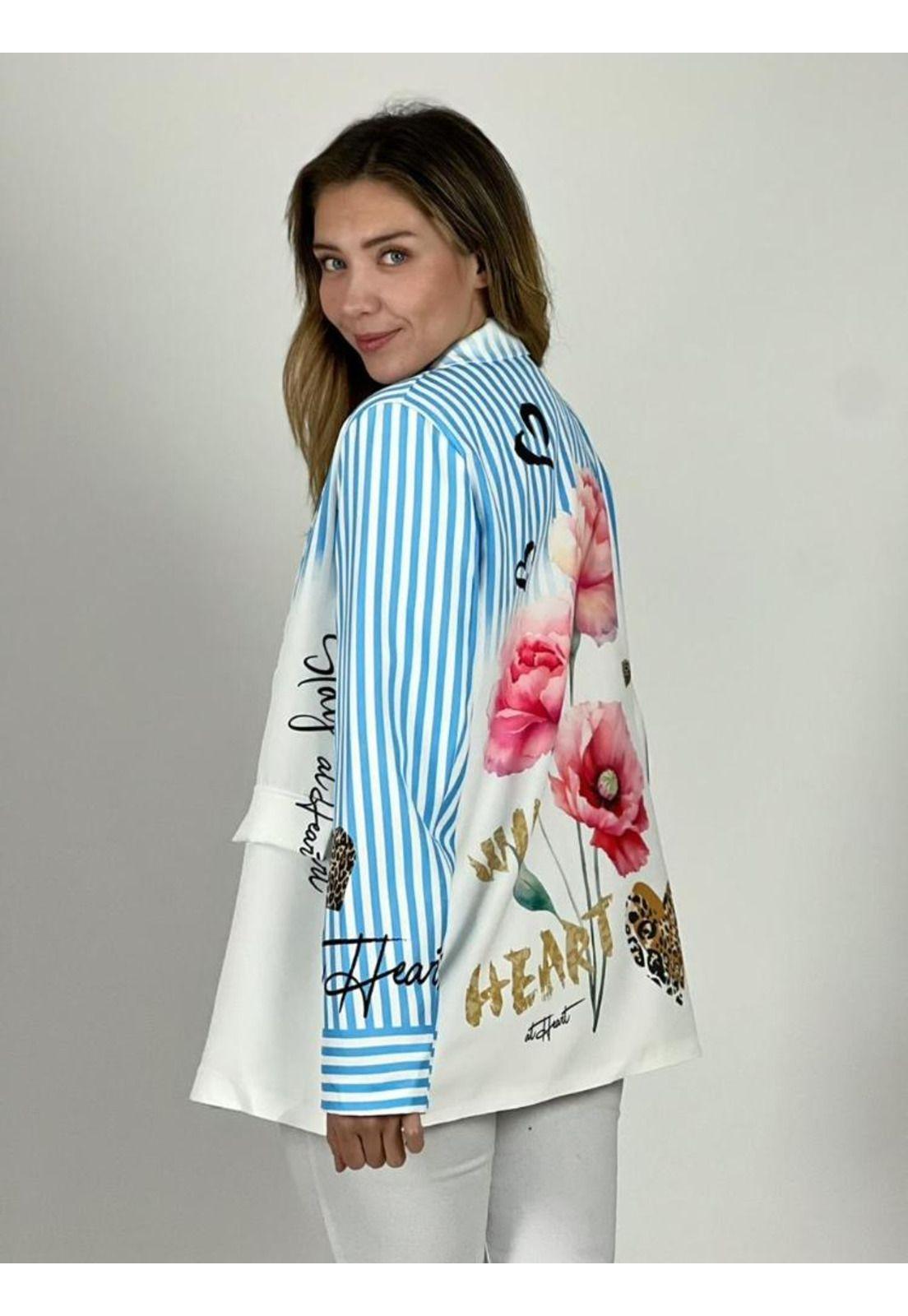 Blazer Italiano Líneas y Flores-2