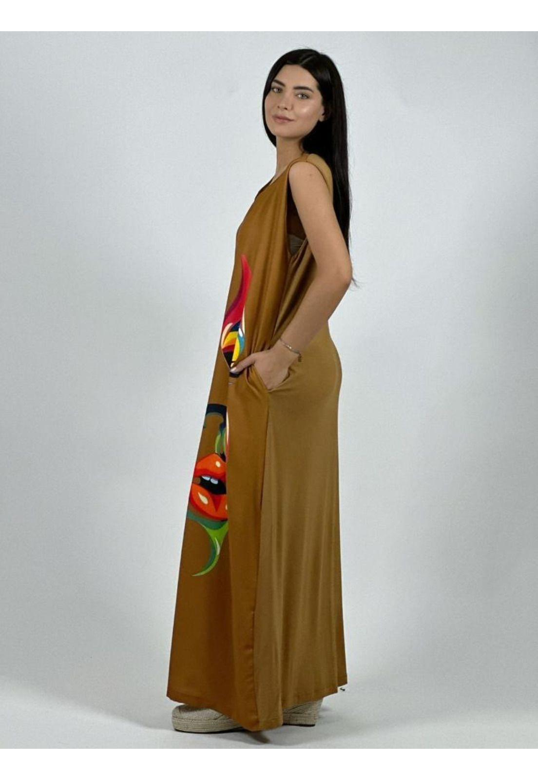 Vestido Sublimado Rostro Colorido-2