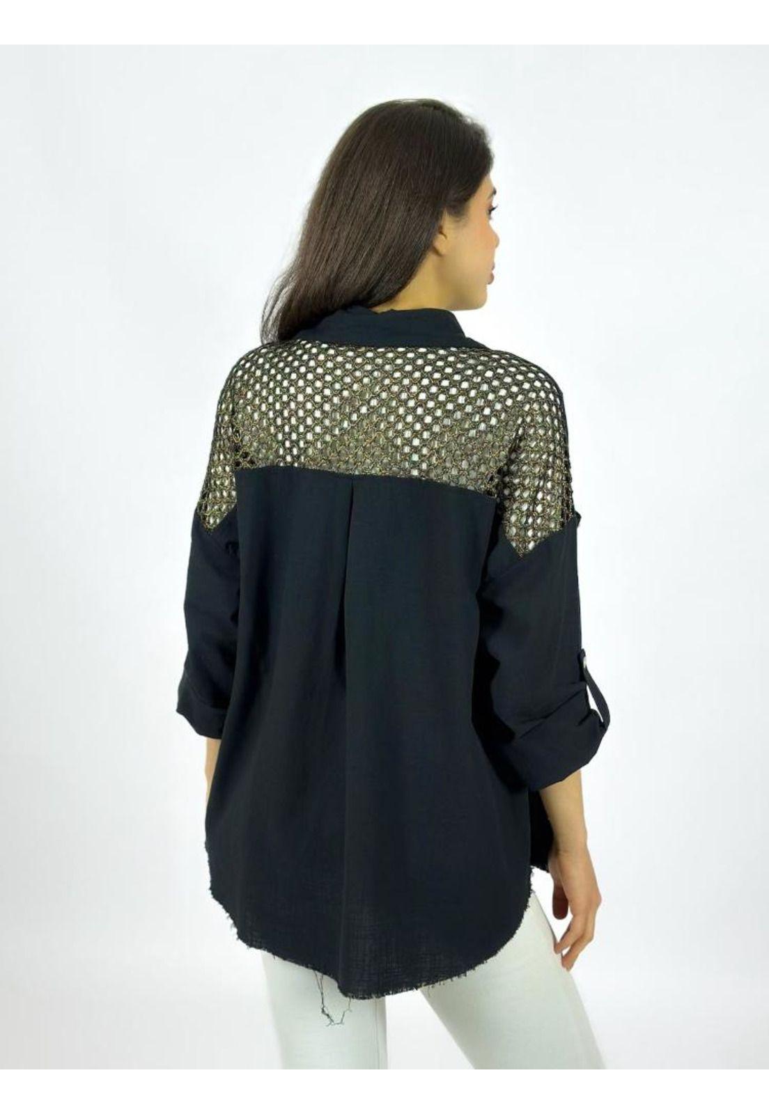 Blusa Lino Dorso y Bolsillo Tejido-2