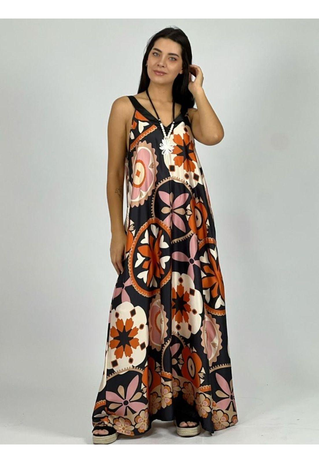 Vestido Satín Flores Boho-1