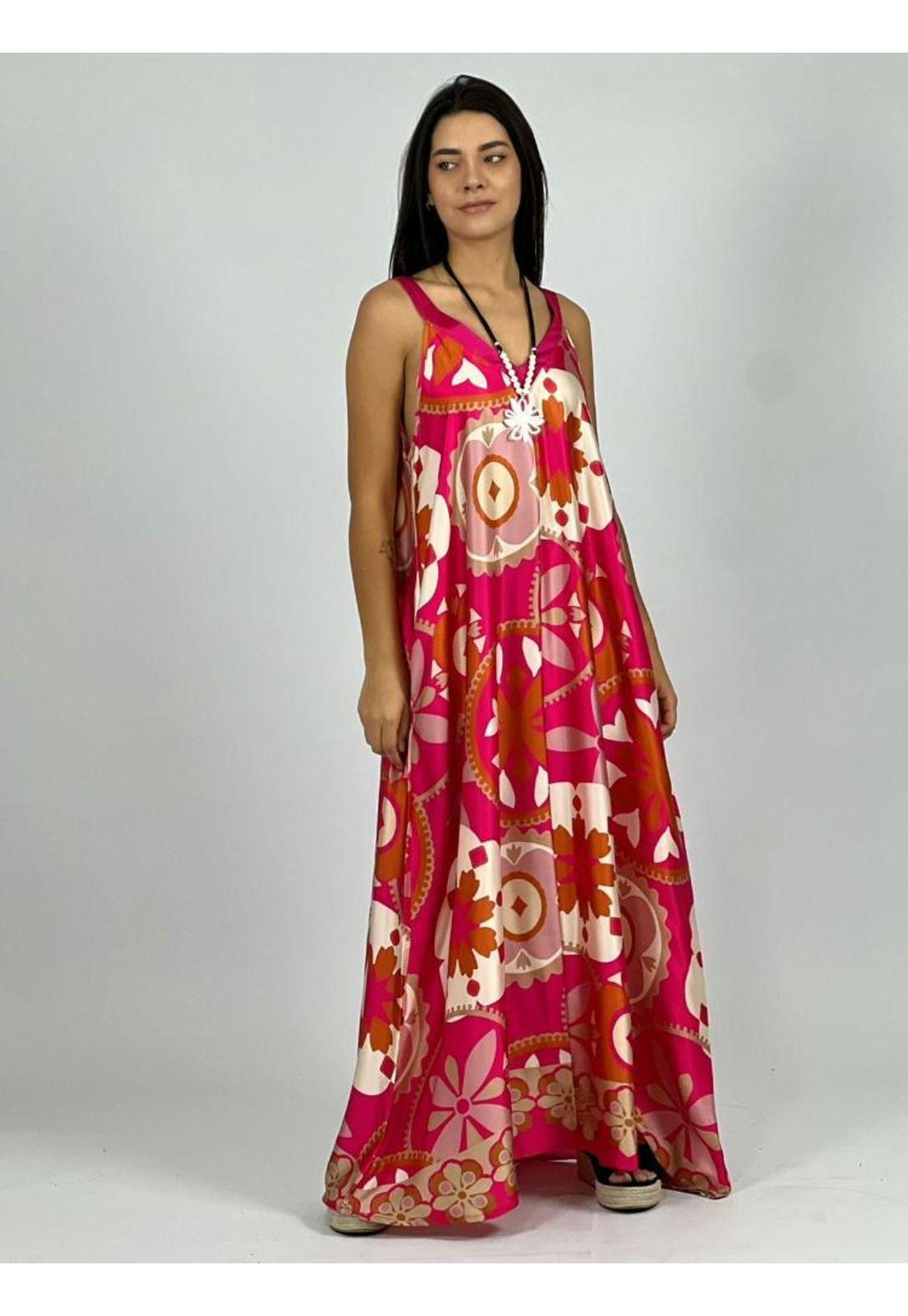 Vestido Satín Flores Boho-3
