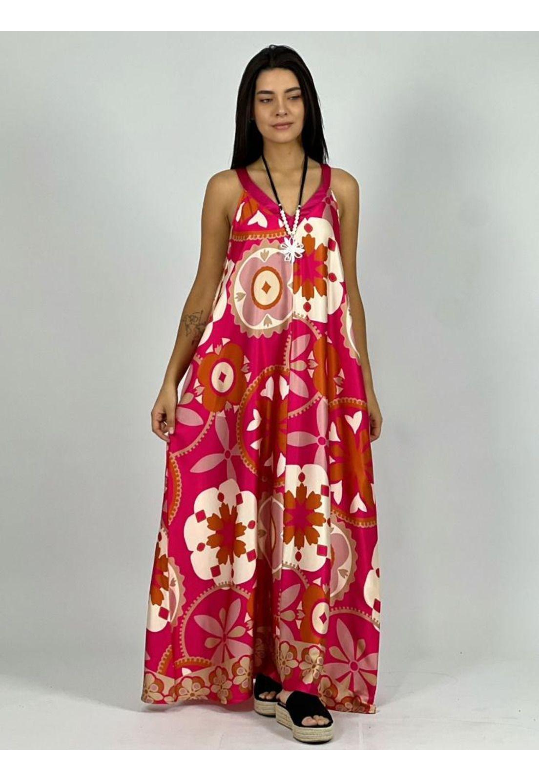 Vestido Satín Flores Boho-4